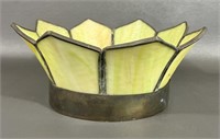 Stained Slag Glass Lamp Shade Crown