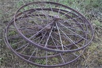 4 Matching Iron Wagon Wheels 54"