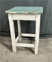 Late 1800's shabby chic square stool