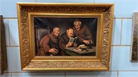 OIL PAINTING ON CANVAS OF 3 RELIGIOUS MEN SIGNED V