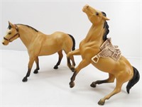 (2) BREYER Toy Horse Figurines-One with a Saddle