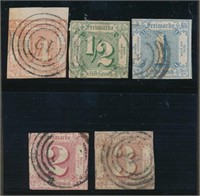 GERMANY THURN & TAXIS #8-12 USED AVE-FINE