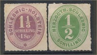 GERMANY SCHLESWIG HOLSTEIN #5 & #10 MINT FINE NG