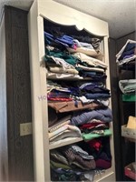 SHELF AND SEWING FABRIC, IN BASEMENT