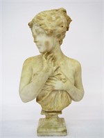 Antique Alabaster Bust of Woman, Cipriani