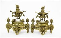 Pair of Brass Decorative Andirons