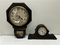 Ingraham Regulator Wall Clock & Tambor Shelf Clock
