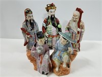 Five Chinese ceramic figurines