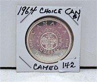 1964 CHOICE CAMEO CANADA SILVER DOLLAR