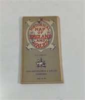Vintage Historical Map Of England And Wales By