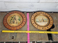 Painted/signed wooden plates from 1983