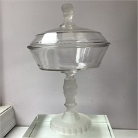 COVERED COMPOTE FACE FINIAL AND PEDESTAL