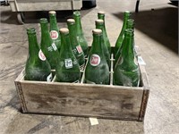 Wooden Soda Bottle Crate w/ Bottles.