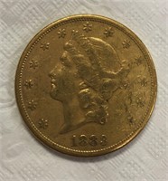 1883 S Twenty Dollar Gold Piece.