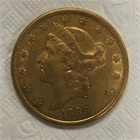 1899 S Twenty Dollar Gold Piece.