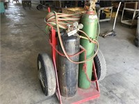 Oxygen/Acetylene Extra Large Tanks w/ Cart