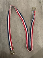 Vintage Stretchy Red White Blue Striped Belt