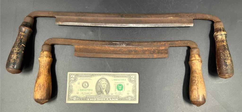 2 Antique Draw Knives for Woodworking