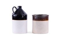 Stoneware Gallon Jug and Crock (2)