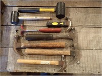 8pc hammers, rubber, pien & others