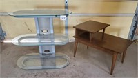 Glass shelf unit and an end table