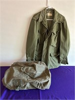 Vintage Military Duffle Bag + Jacket