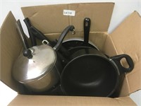 Box of Misc Pots and Pans