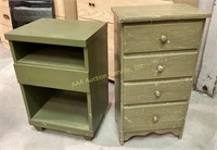 Wooden End Tables (2) includes green end table 2