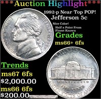 ***Auction Highlight*** 1992-p Jefferson Nickel Ne