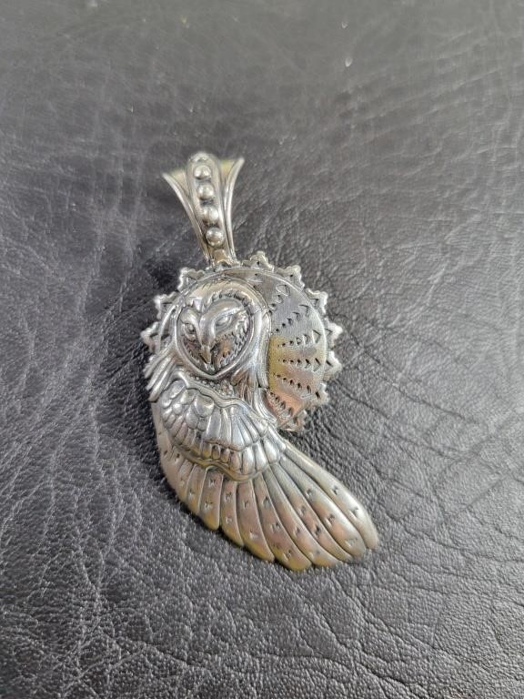 Carolyn Pollack Sterling Owl Enhancer Pendant