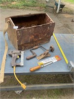 Wooden Box, Plane. Hand Drill, all