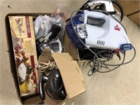 BOX OF SMALL VACUUMS & SHAMPOOER BISSELL