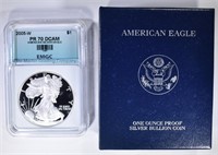 2005-W AMERICAN SILVER EAGLE EMGC