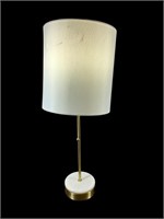 A Gold Tone/Faux Marble Base 25.5” H Lamp