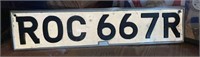 Vtg British Vehicle License Plate, BS AU145a