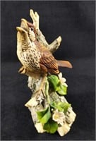 Vintage Andrea By Sadek Wood Thrush Bird Figurine
