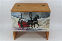 Hand Painted Pine Lift Top Box