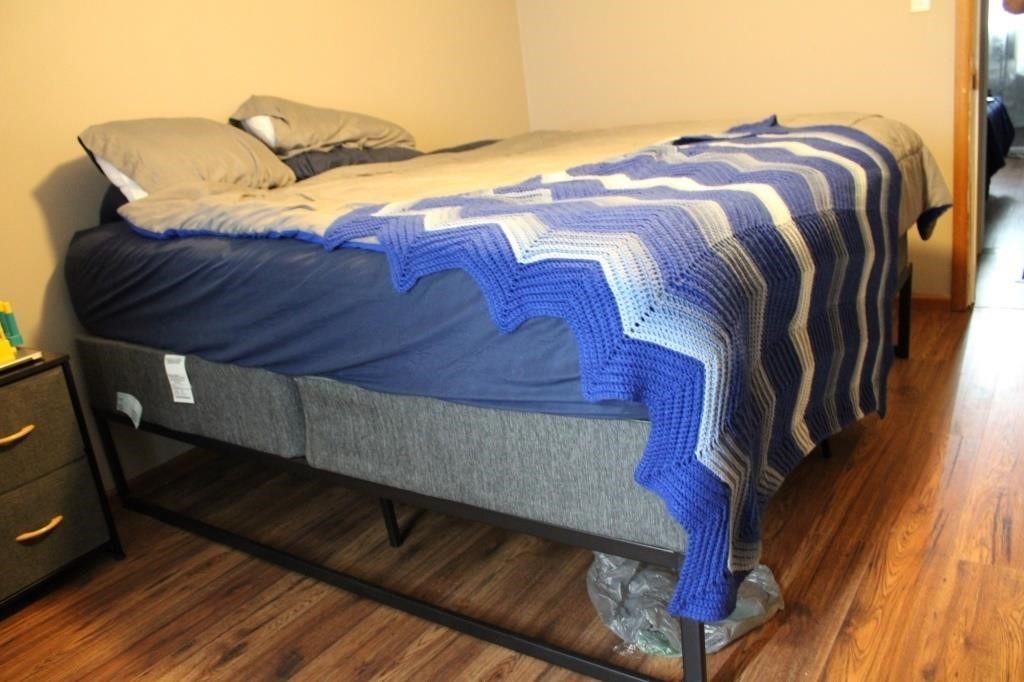 KING SIZE BED MATTRESS AND FRAME-UPSTAIRS