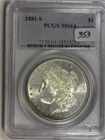 1881-S PCGS MS64 Morgan Silver Dollar