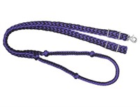Tough 1 Knotted Cord Roping Reins, Purple/Black