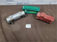 3 Vintage train cars