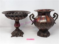 (2) Metal Vases