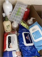 Miscellaneous box hand soap, stove top wipes and