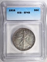 1916 WALKING LIBERTY HALF ICG EF-45