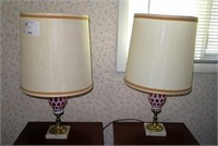 Pair 25.5" art glass table lamps