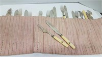 IVORY HANDLED KNIFE & FORK SET