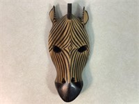 Wood Animal Mask, Hand Carved, 16in X 7in
