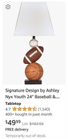 24" Baseball & Football Athletic Table Lamp
