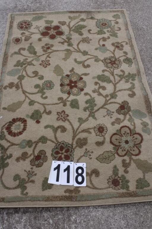 Floral Area Rug 65"L X 42"W