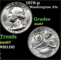 1976-p Washington Quarter 25c Grades GEM++ Unc